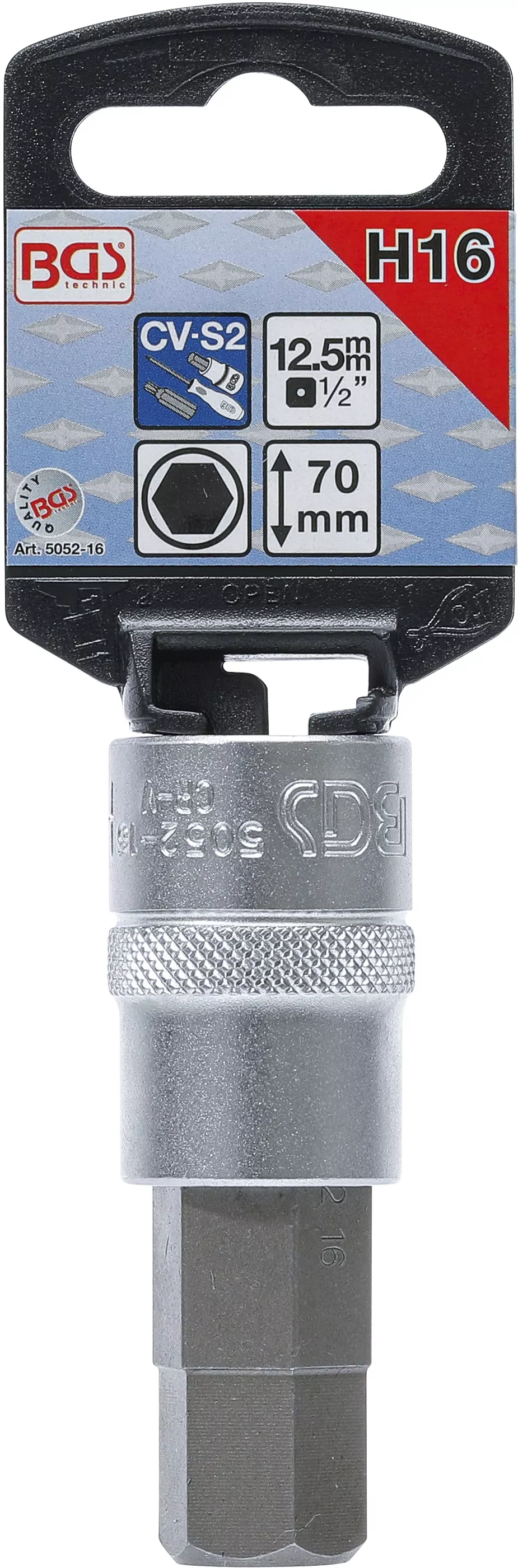 Bit-Einsatz | Antrieb Innenvierkant 12,5 mm (1/2") | Innensechskant 16 mm