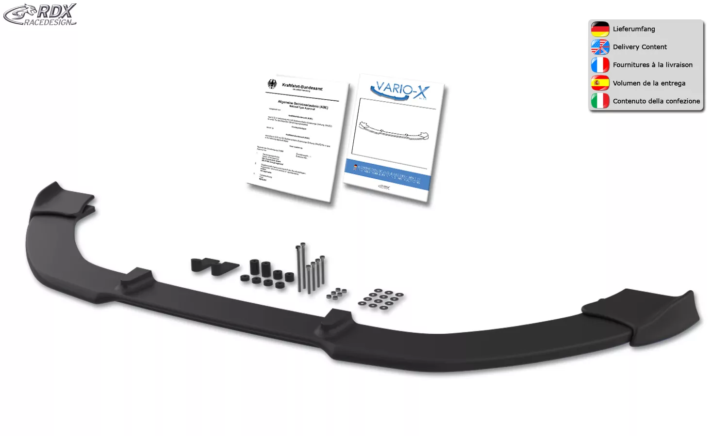 RDX Frontspoiler VARIO-X für OPEL Corsa E OPC 2015+ Frontlippe Front Ansatz Vorne Spoilerlippe