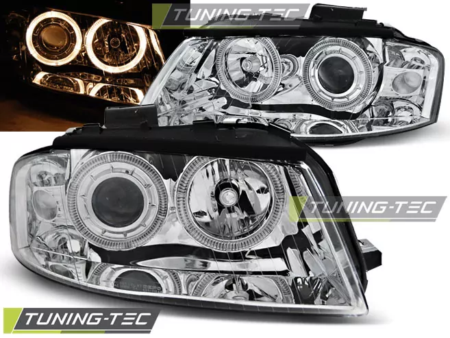 HEADLIGHTS ANGEL EYES CHROME fits AUDI A3 8P 05.03-03.08