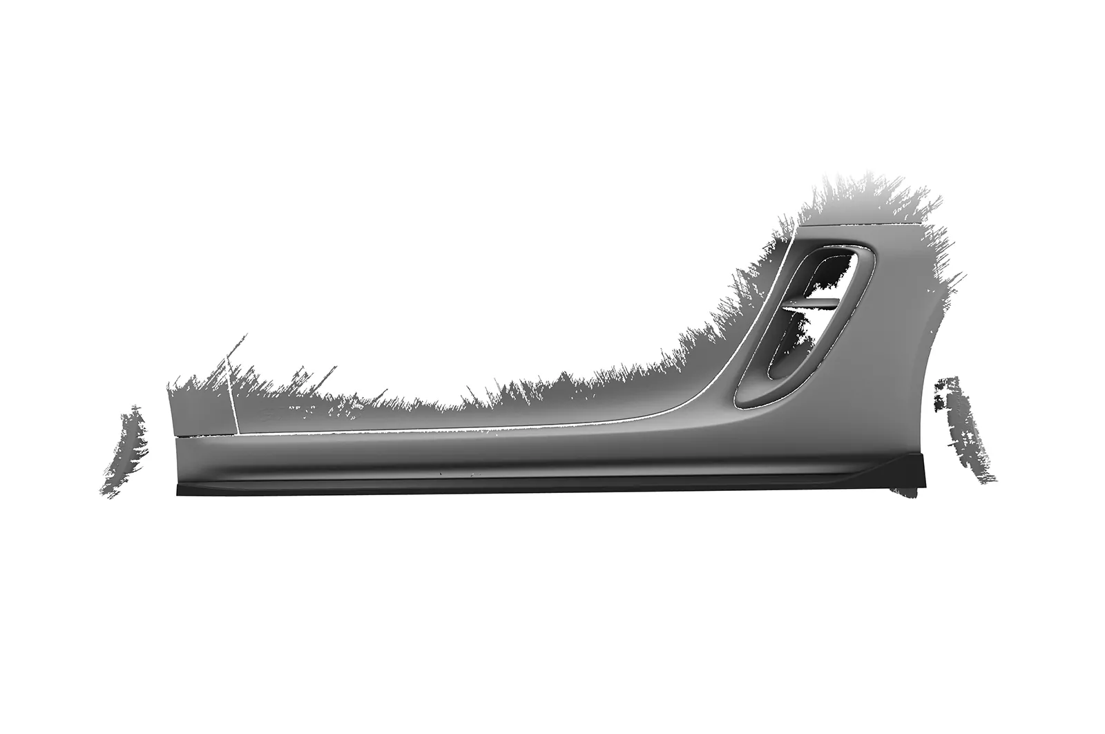 Seitenschweller für Porsche 718 Boxster / Cayman (Typ 982) SS533 Schwarz Strukturiert