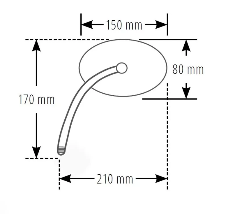 SHIN YO Spiegel Schwarz Yamaha Style, Rechts (1Stck)