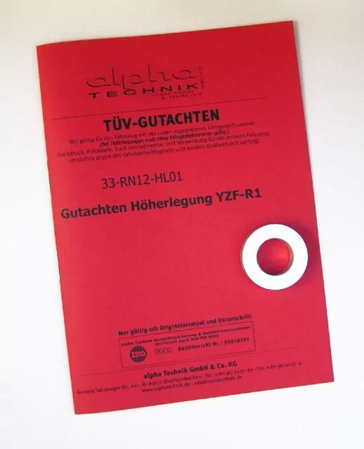 alpha Technik Höherlegungssatz 15mm für Yamaha YZF1000R1 RN19
