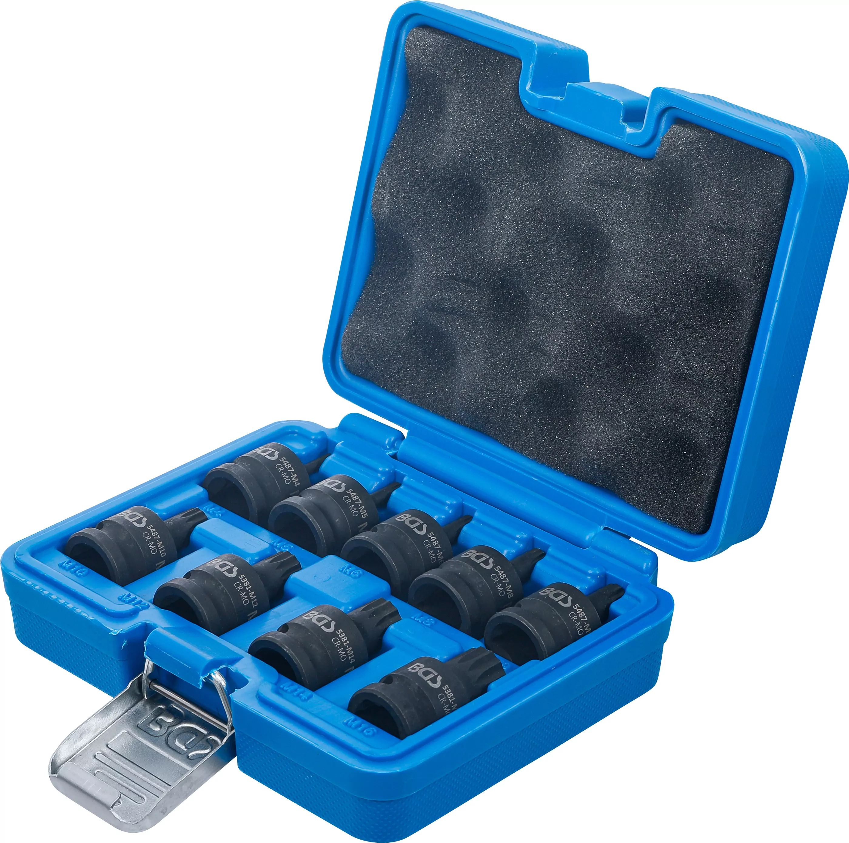 Kraft-Bit-Einsatz-Satz | Antrieb Innenvierkant 12,5 mm (1/2") | Innenvielzahn (für XZN) M4 - M16 | 9-tlg.