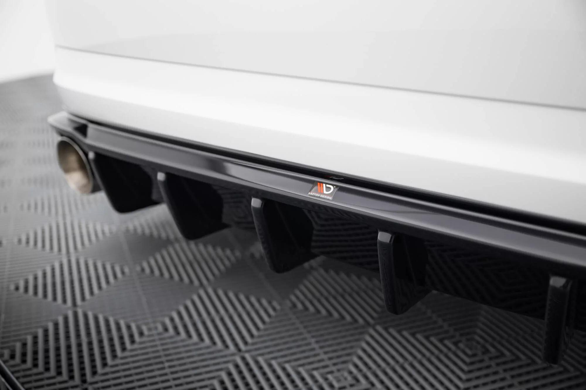 Diffusor Heck Ansatz Für Volkswagen Jetta GLI Mk7 Schwarz Hochglanz