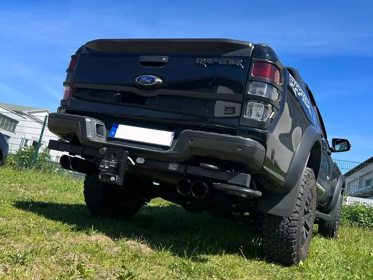Ford Raptor - Doppelkabine Endschalldämpfer Sidepipe, Ausgang rechts/links - 2x100 Typ 25 rechts/links schwarz emalliert