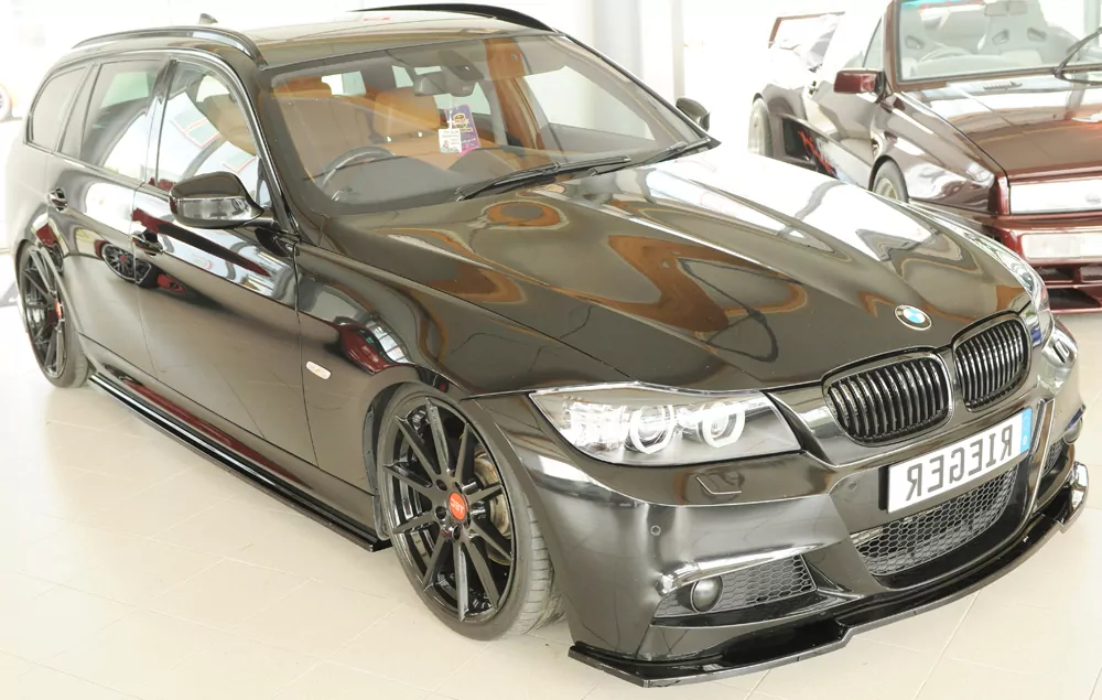 Rieger Seitenschweller rechts ansatz glanz schwarz für BMW 3er E91 Touring 09.08- (ab Facelift) LCI