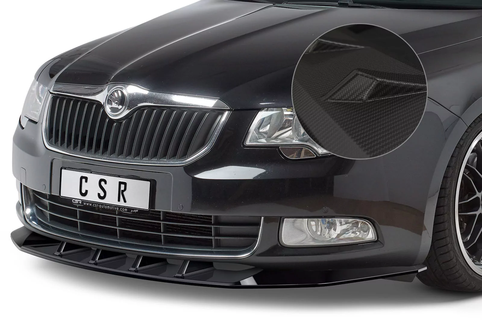Cup-Spoilerlippe mit ABE für Skoda Superb II CSL420-M Carbon Look (matt)