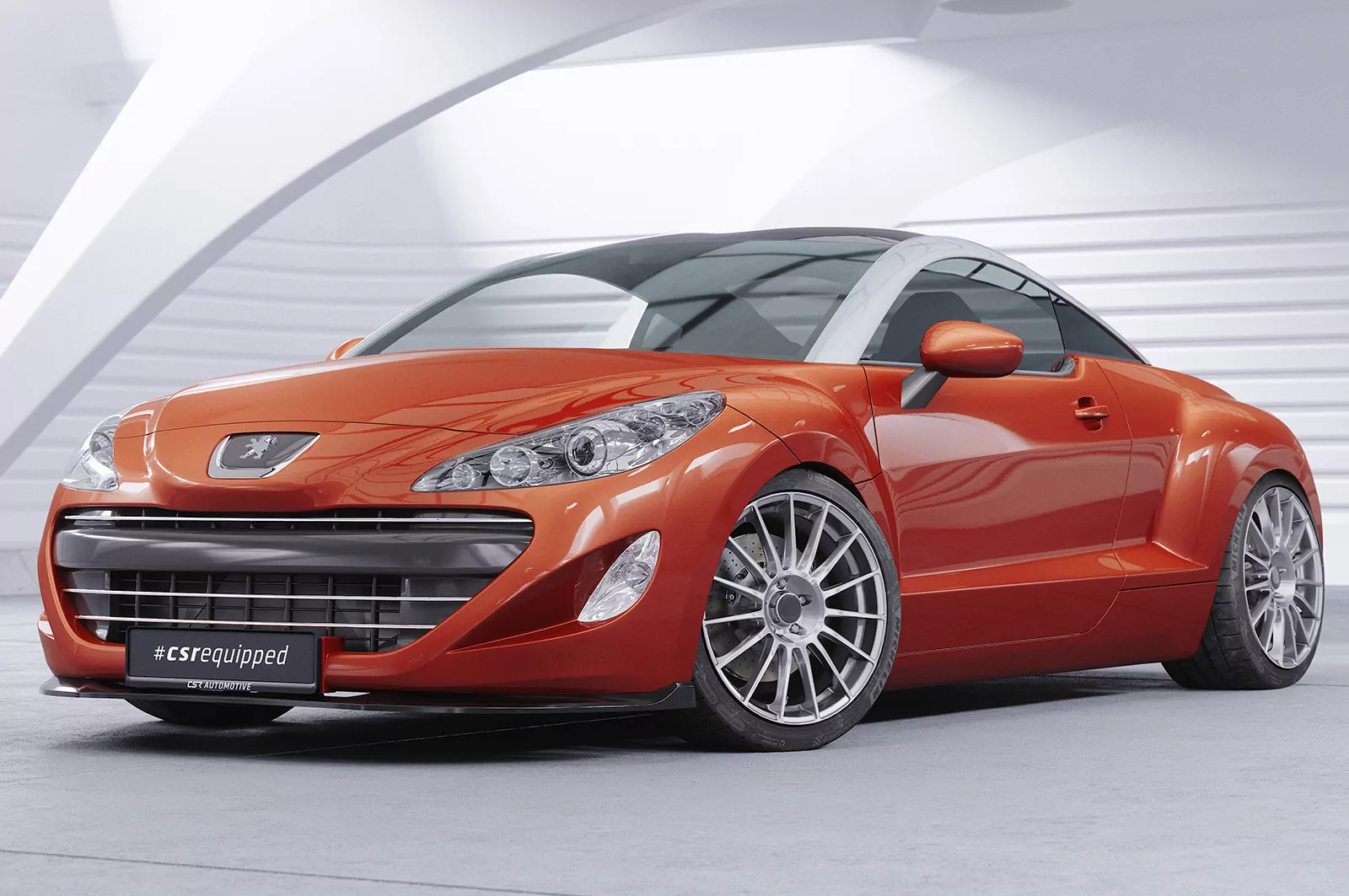Cup-Spoilerlippe mit ABE für Peugeot RCZ CSL761 Schwarz Strukturiert