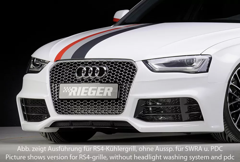 Rieger Spoilerstoßstange für Audi A4 S4 (B8/B81) | Avant 01.12- (ab Facelift) nur für A4-Grill bzw. S4-Grill