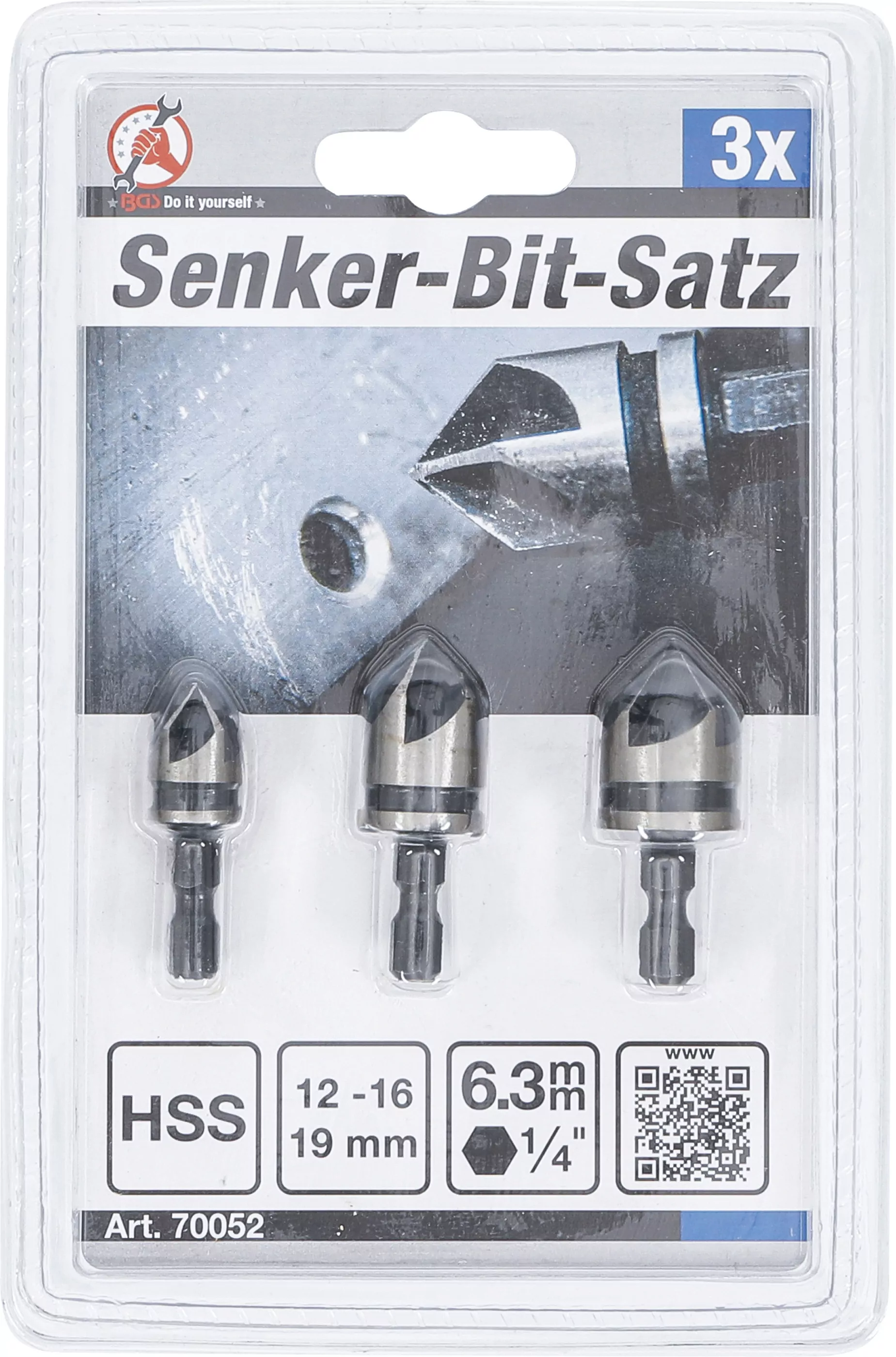 Senker-Bit-Satz | HSS | Antrieb 6,3 mm (1/4") | 12 - 16 - 19 mm | 3-tlg.
