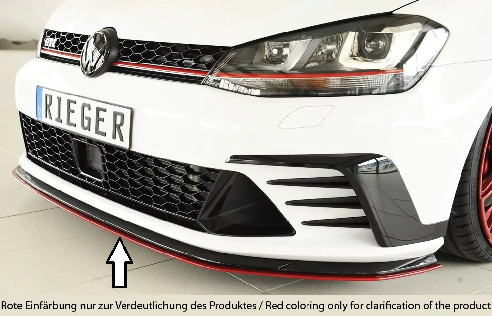 Rieger Spoilerschwert nur für GTI Clubsport für VW Golf 7 GTI Clubsport | 5-tür. 02.16- für orig. Frontschürze