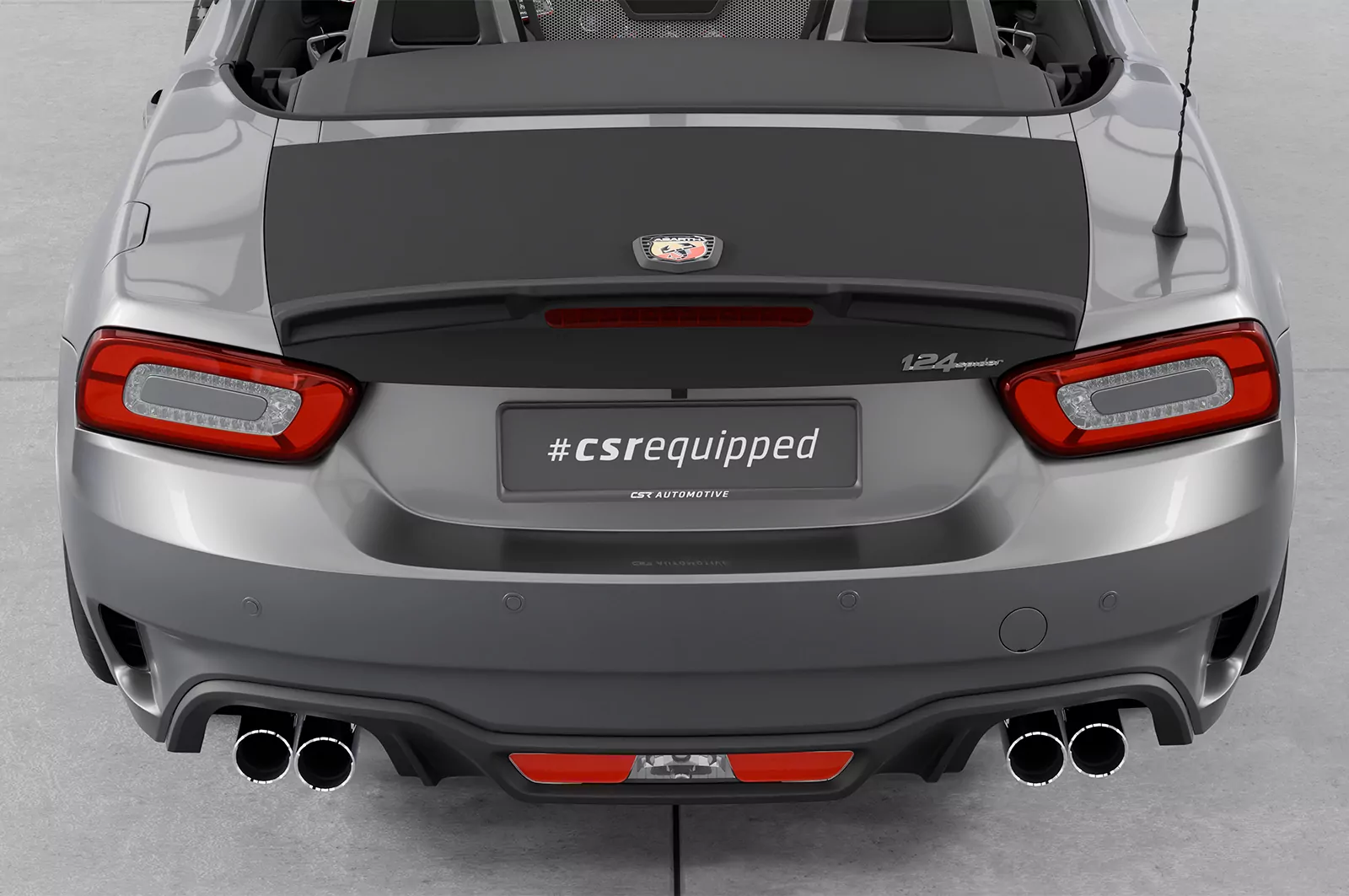 Heckflügel mit ABE für Fiat 124 Spider (inkl. Abarth) HF106 Schwarz Strukturiert