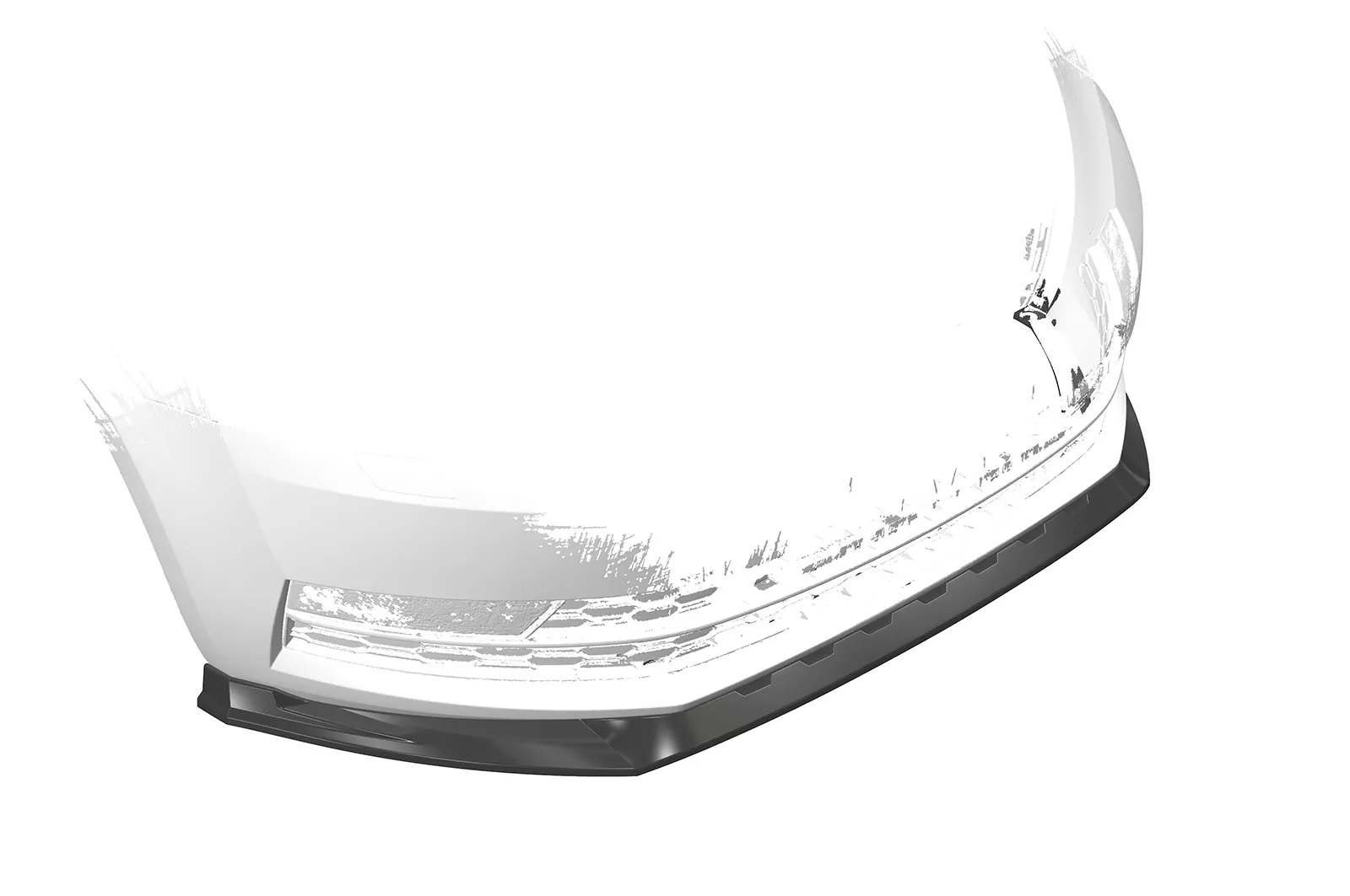 Cup-Spoilerlippe mit ABE für Skoda Octavia 3 (Typ 5E) CSL499 Strukturiert (schwarz matt)