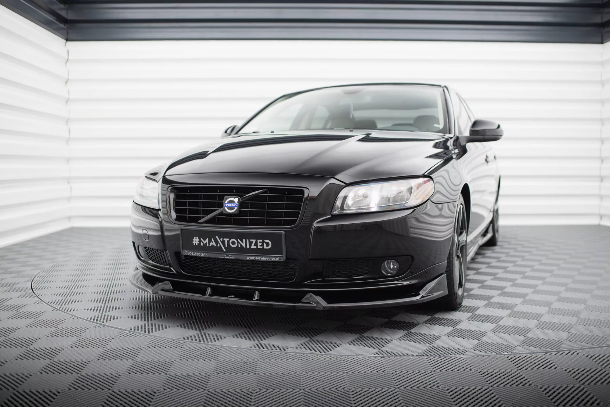 Front Ansatz Für Volvo S80 Mk2 Schwarz Hochglanz