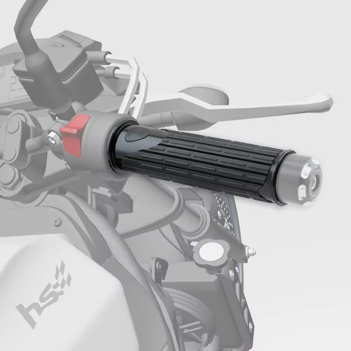 Alu/gummi-griffe | D-version | Schwarz | 22 Mm | Länge: 125 Mm | Ende Offen