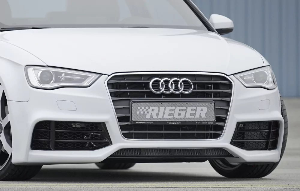 Rieger Spoilerstoßstange für Audi A3 (8V) - 3-tür. (Schrägheck 8V1) 07.12-08.16 (bis Facelift) carbon optik