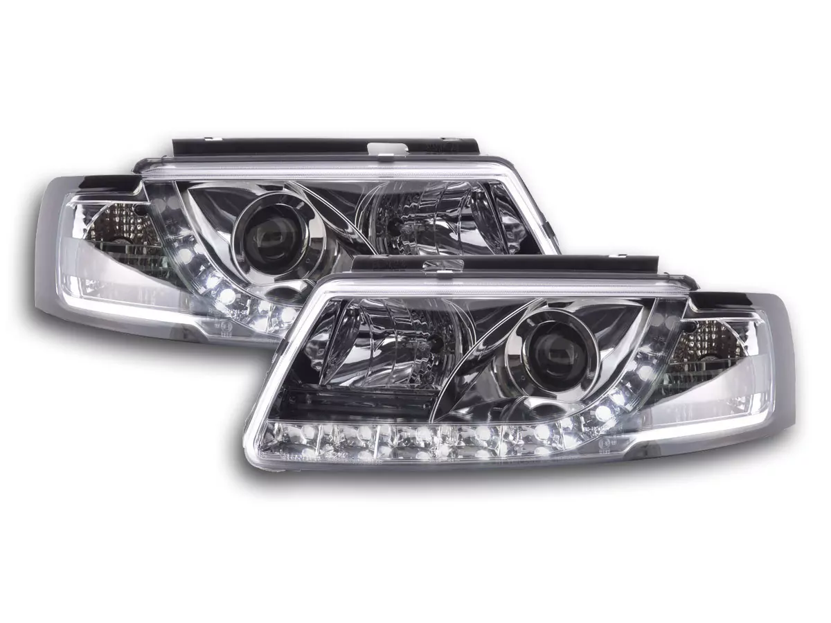 Scheinwerfer Set Daylight LED TFL-Optik VW Passat Typ 3B Bj. 97-00 chrom