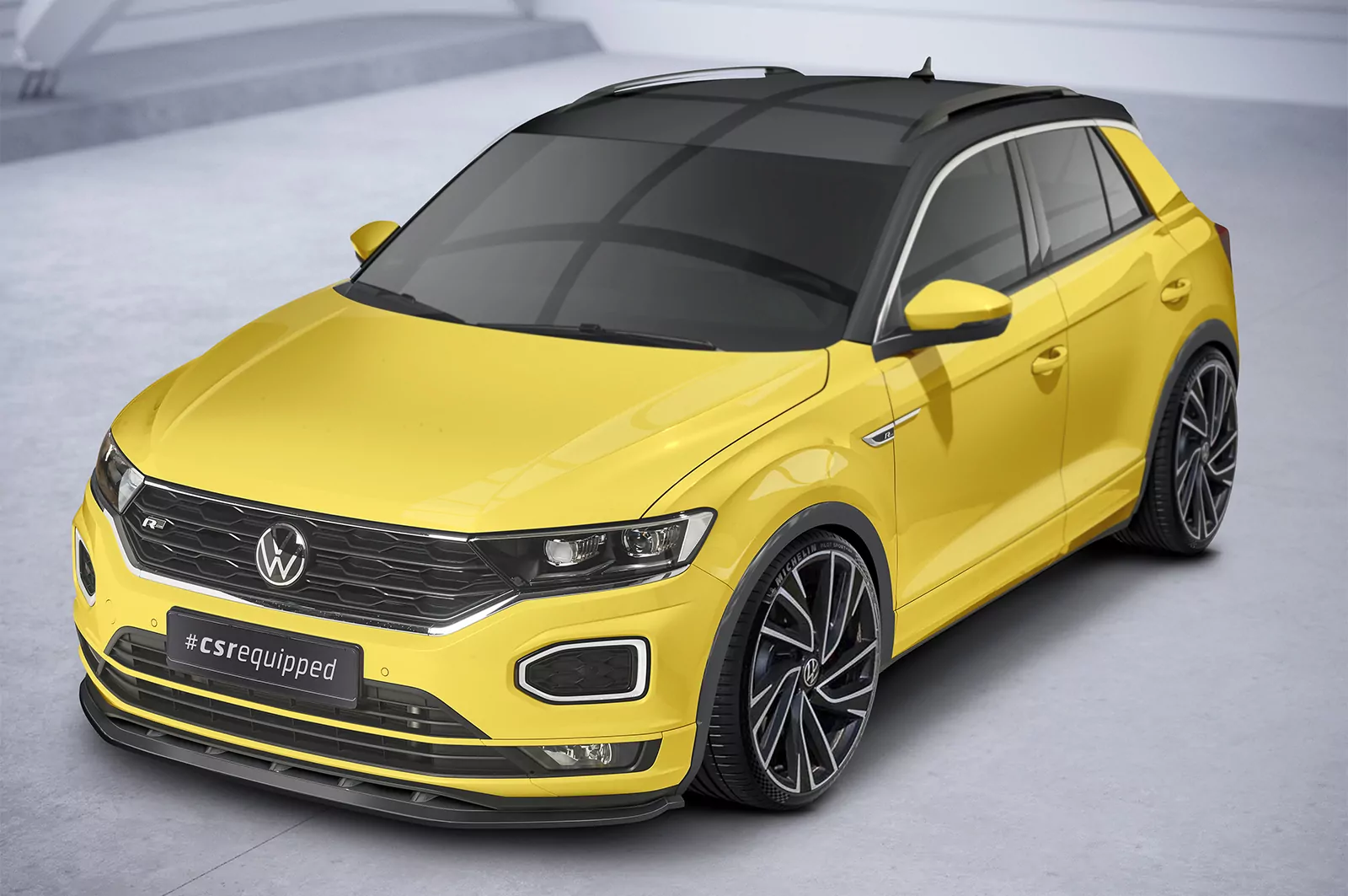 Cup-Spoilerlippe mit ABE für VW T-Roc (A1) R-Line CSL402 Strukturiert (schwarz matt)