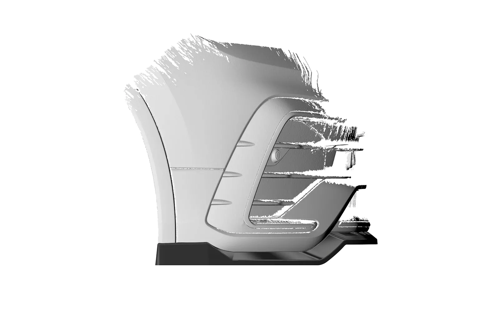 Cup-Spoilerlippe mit ABE für VW Tiguan II (Typ AD1) R-Line CSL475 Schwarz Strukturiert