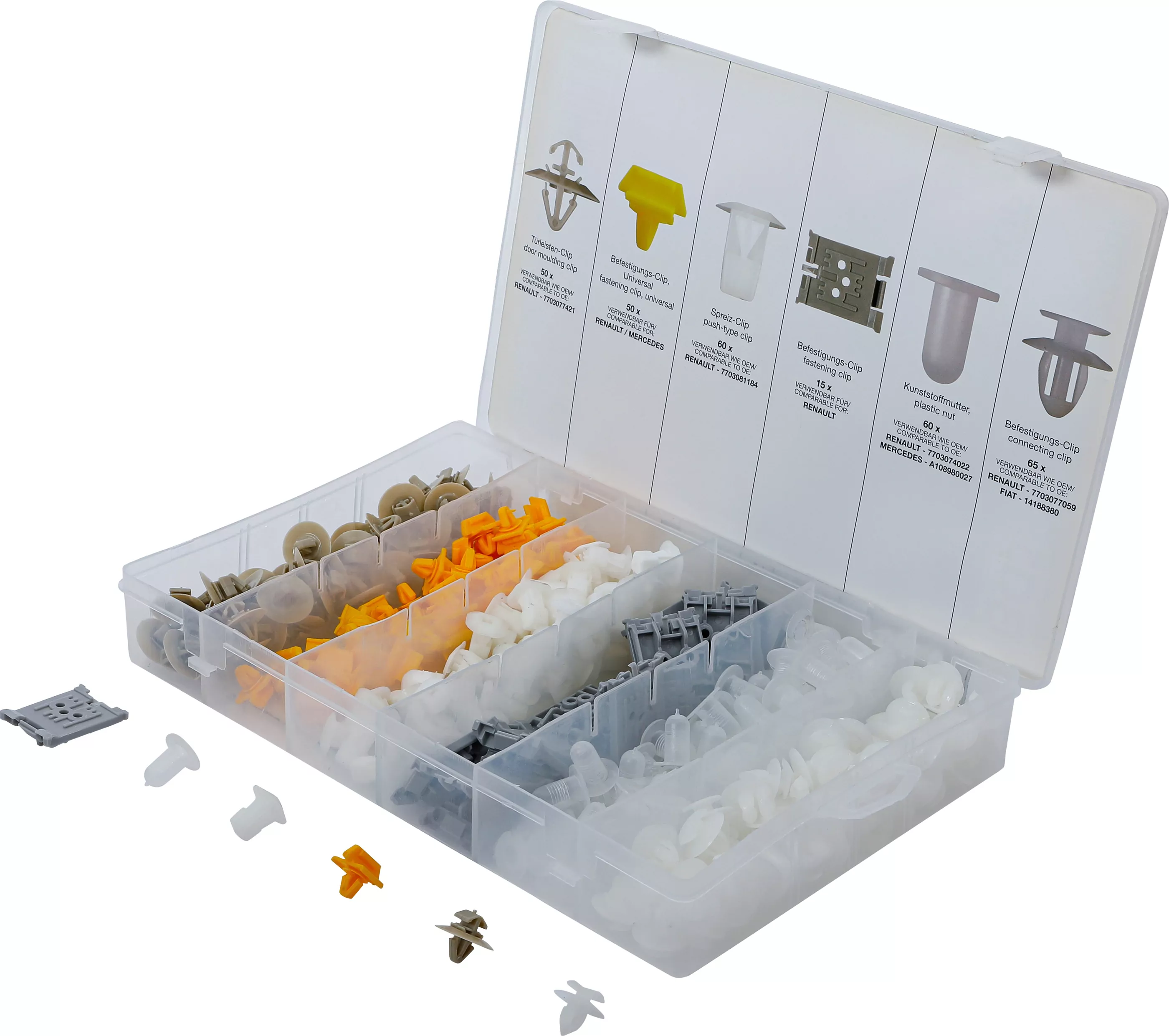 Kfz-Befestigungsclip-Sortiment für Renault | 300-tlg.
