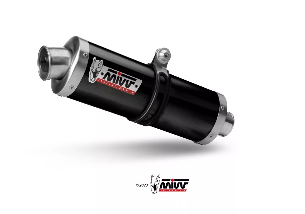 MIVV Oval Edelstahl Schwarz ROYAL ENFIELD SCRAM 411-HIMALAYAN 22-24