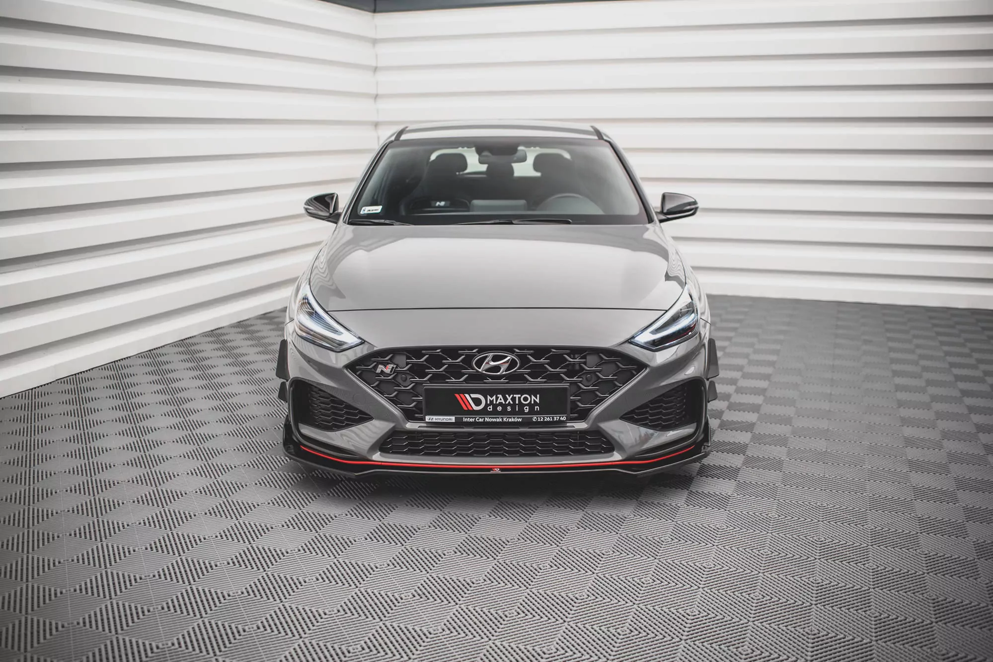 Front Ansatz V.3 Für Hyundai I30 N / I30 N-Line Hatchback/Fastback Mk3 Facelift Schwarz Hochglanz