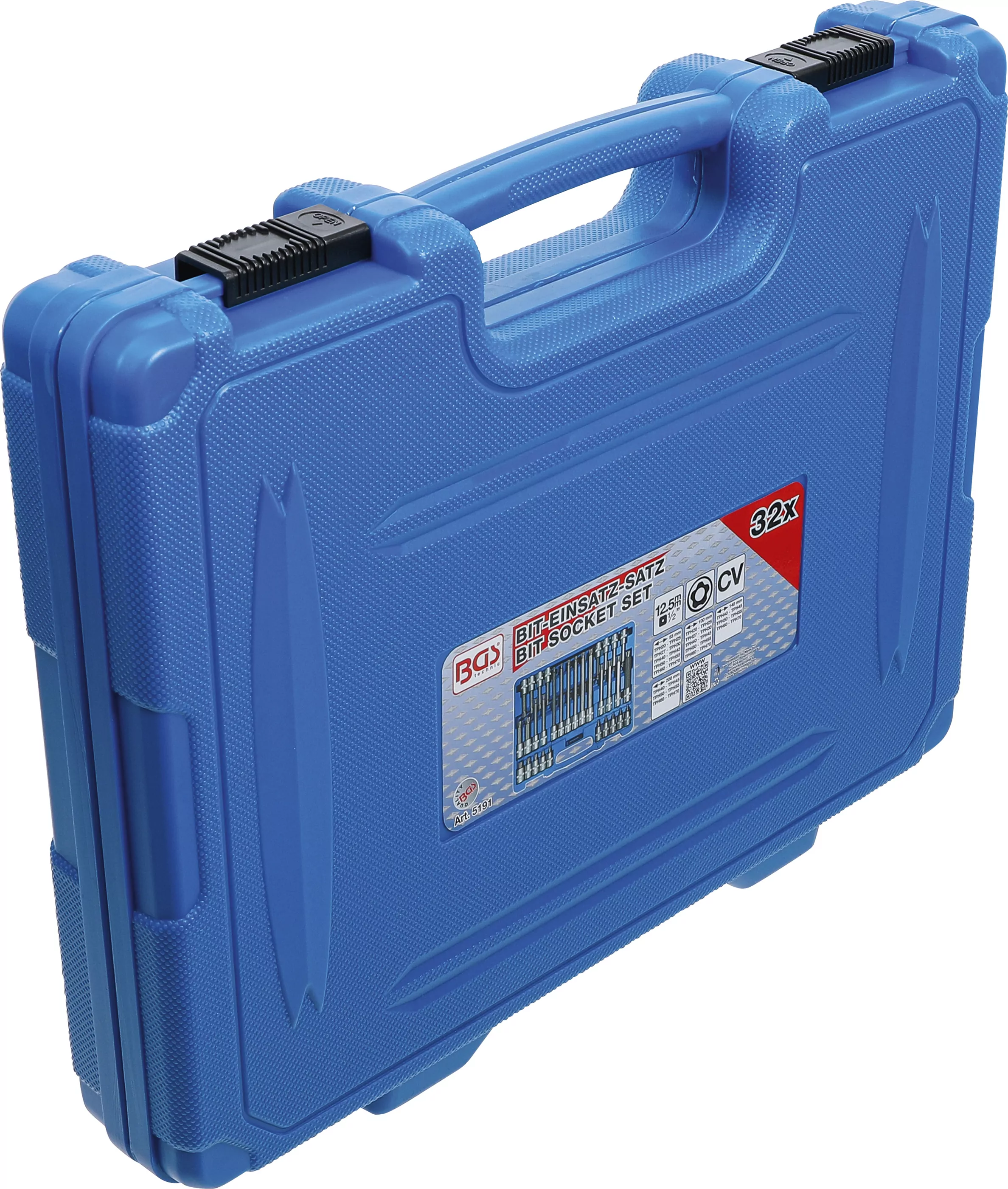 Bit-Einsatz-Satz | Antrieb Innenvierkant 12,5 mm (1/2") | TPS-Profil (für Torx Plus) mit Bohrung TPS20 - TPS70 | 32-tlg.