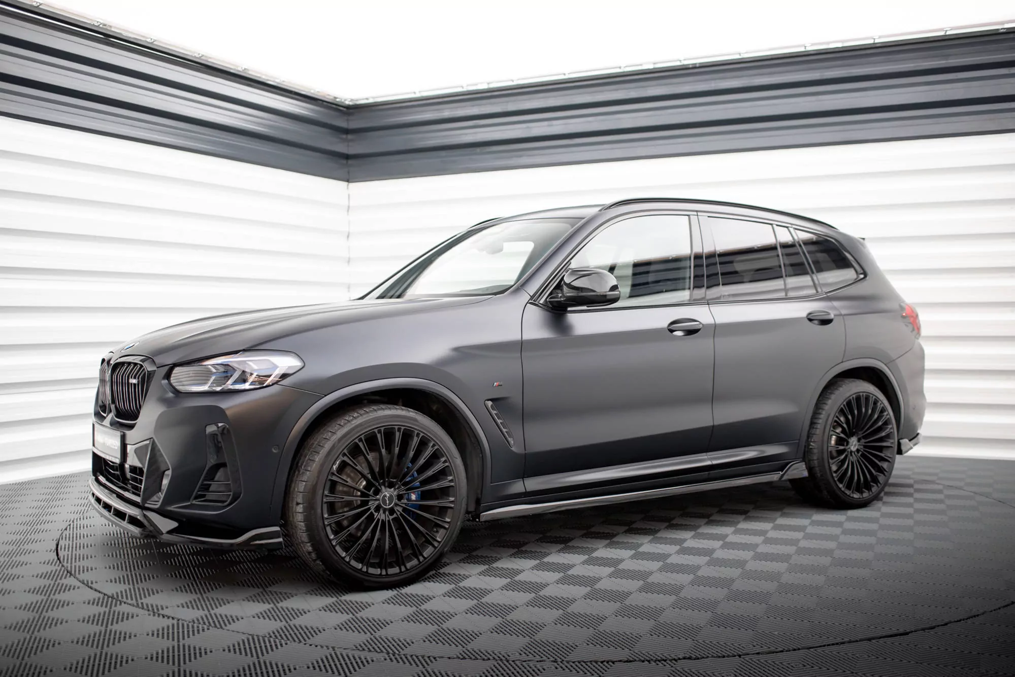 Seitenschweller Ansatz Für BMW X3 M-Paket G01 Facelift  Schwarz Hochglanz