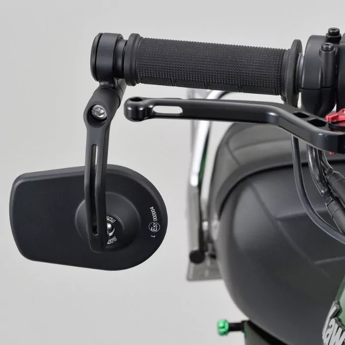 Lenkerendenspiegel "D-MIRROR-5" | Alu | schwarz |  118 x 86mm | Klemmung: 30mm | E-geprüft