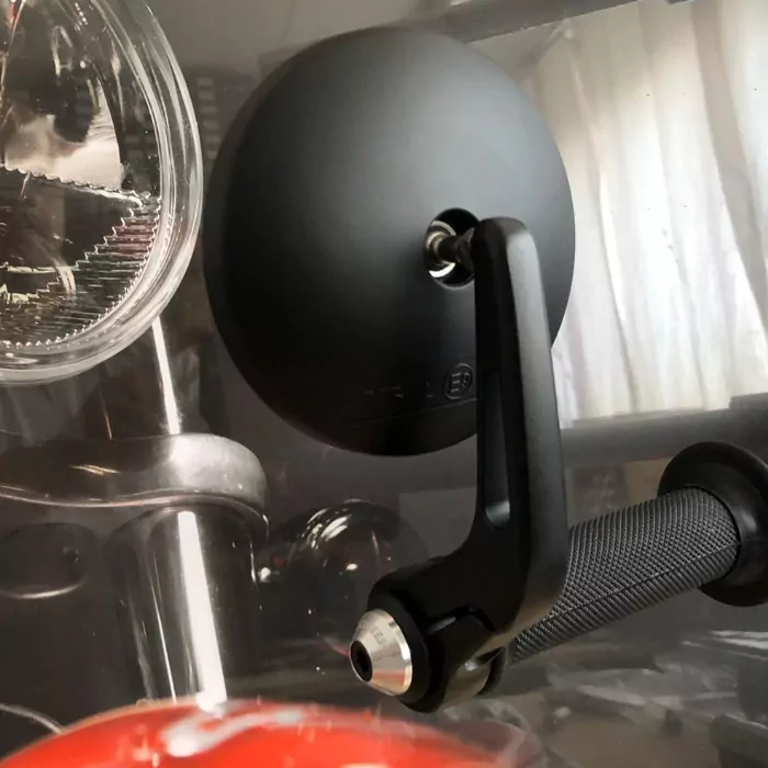 Lenkerendenspiegel "CUP" | ABS/Alu | schwarz Paar | Arm: 150 mm | L  x  Ø 100 mm | E-geprüft