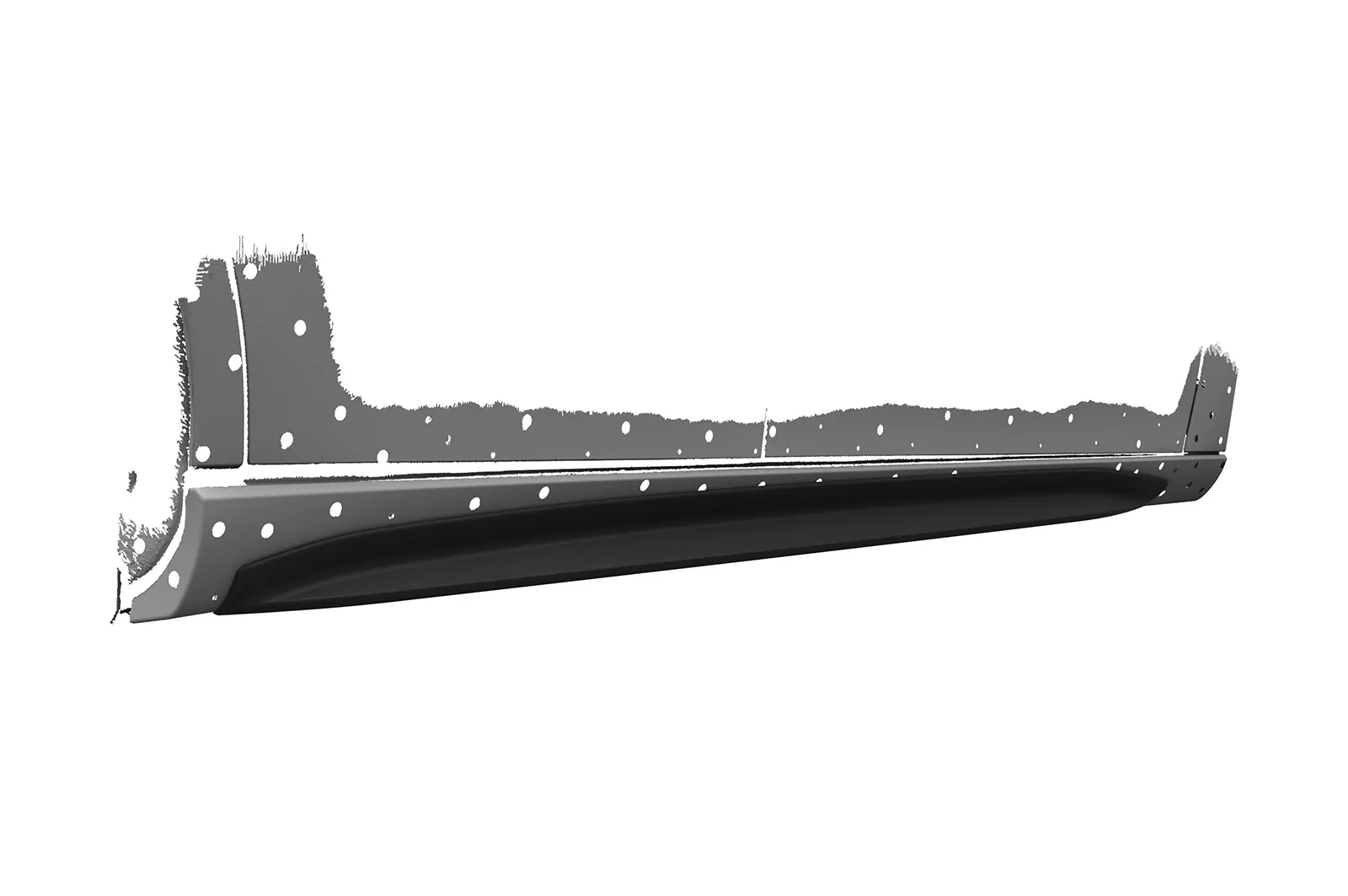 Seitenschweller für Mercedes Benz A-Klasse (W177) SS527 Schwarz Strukturiert