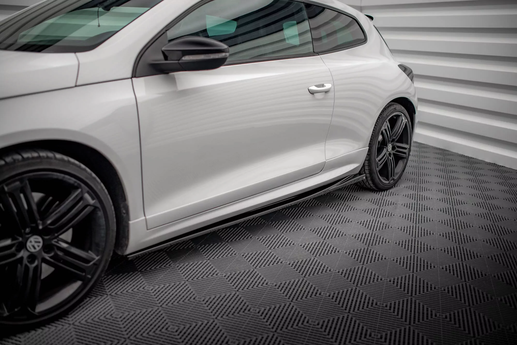 Seitenschweller Ansatz Für V.2 Für Volkswagen Scirocco R Mk3 Schwarz Hochglanz
