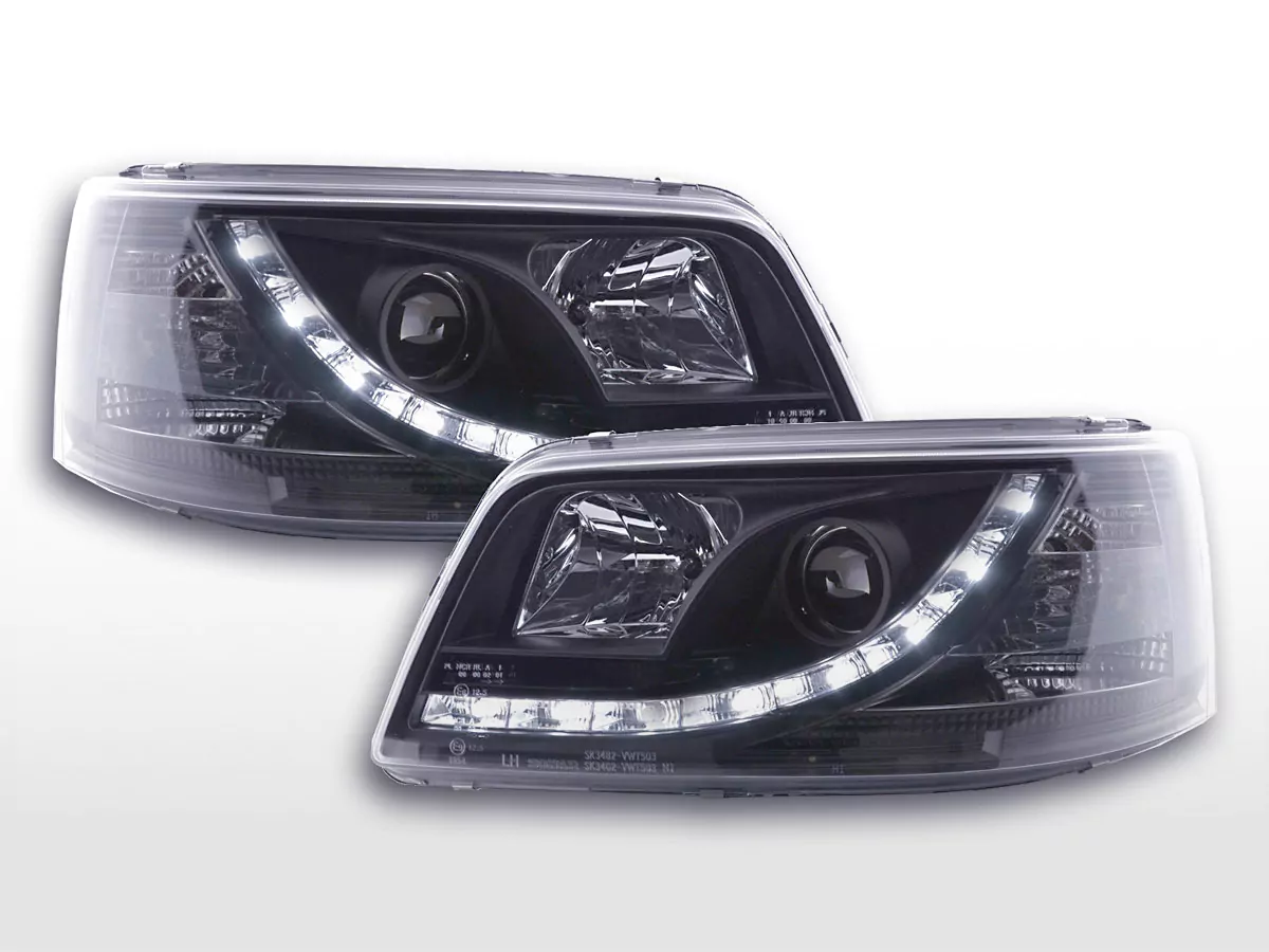 Scheinwerfer Set Daylight LED Tagfahrlicht VW Bus T5 Bj. 03-09 schwarz