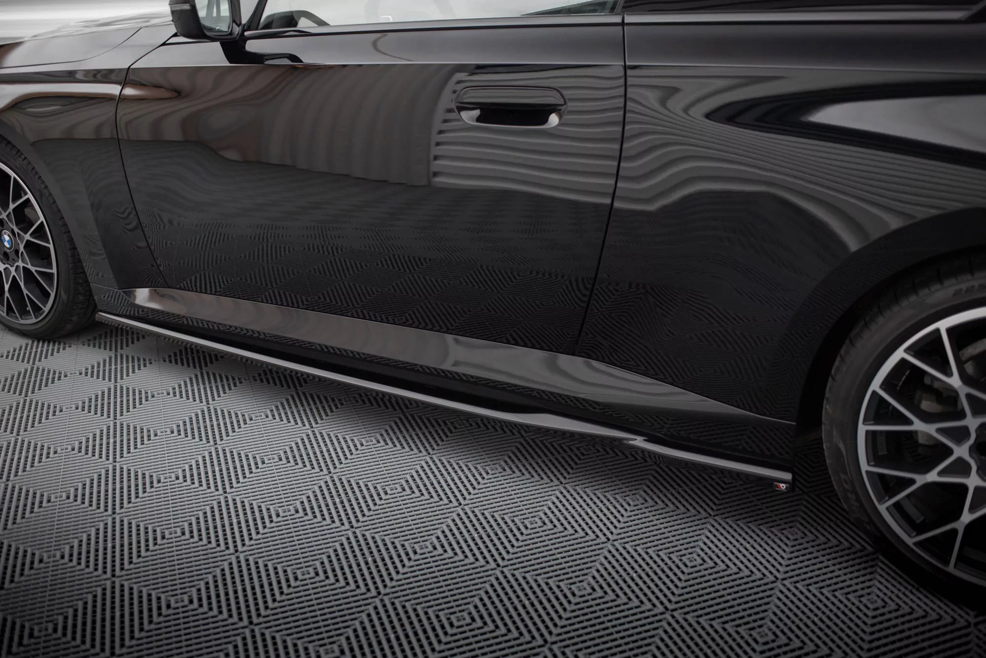 Seitenschweller Ansatz Für V.1 Für BMW 2 Coupe G42 Schwarz Hochglanz