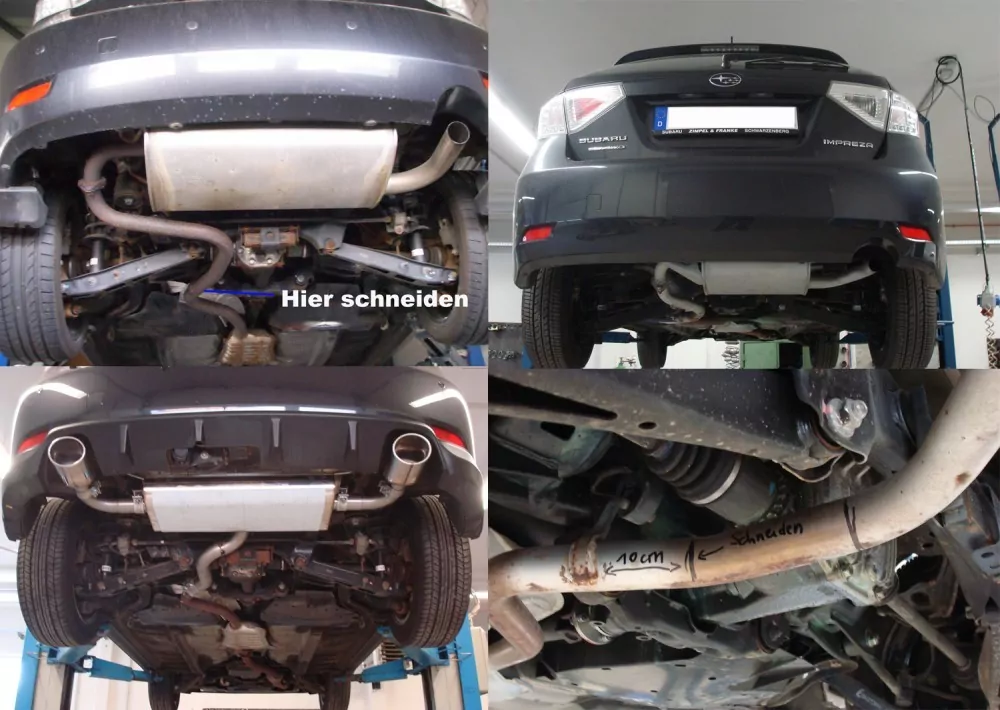 Subaru Impreza GR AWD - Schrägheck  Endschalldämpfer quer Ausgang rechts/links - 115x85 Typ 32 rechts/links