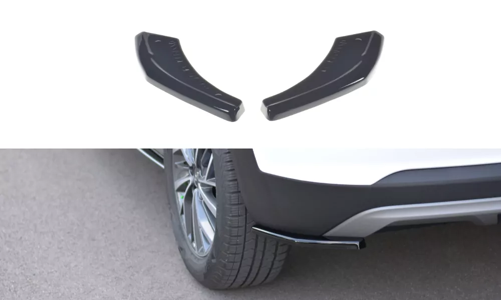 Heck Ansatz Flaps Diffusor Passend Für Diffusor Passend Für Hyundai Tucson Mk3 FL Schwarz Hochglanz Schwarz Hochglanz