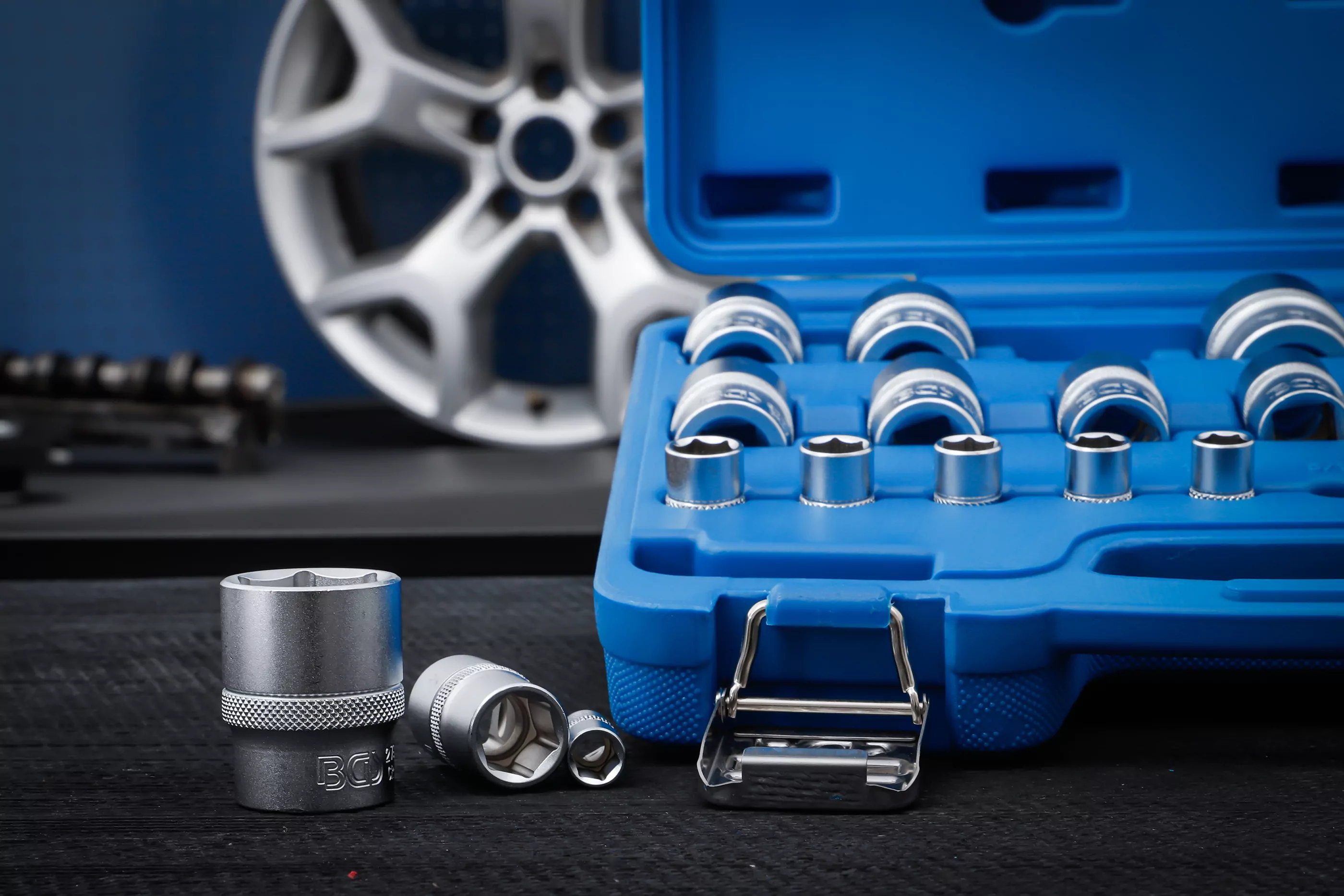 Steckschlüssel-Einsatz-Satz, Sechskant | Antriebe Innenvierkant 6,3 mm (1/4"), 12,5 mm (1/2") | Zollmaße | 24-tlg.