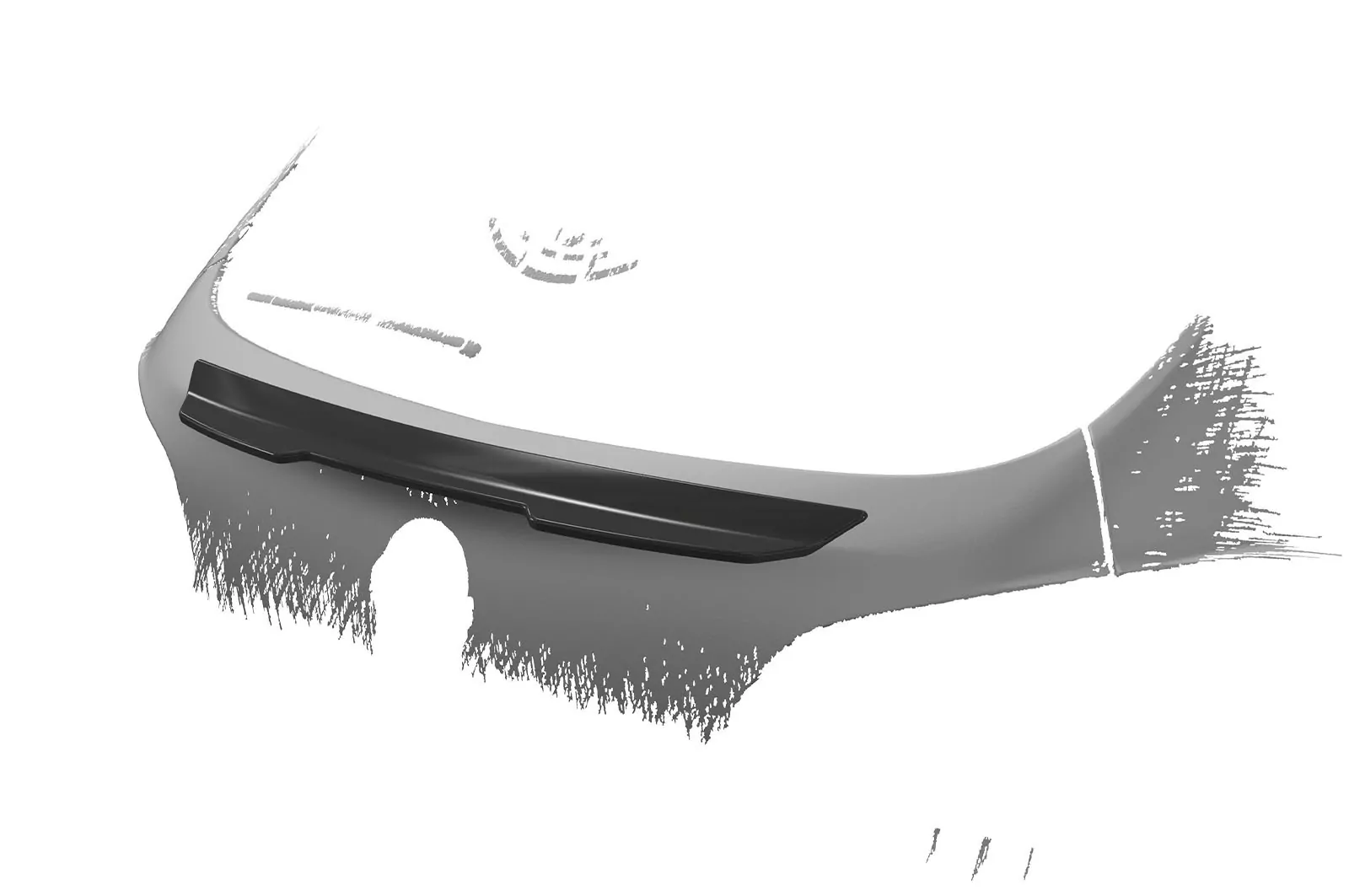 Heckflügel mit ABE für Opel Corsa E HF831 Schwarz Strukturiert