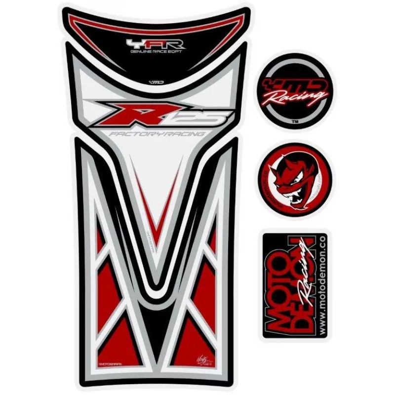 Motografix Yamaha YZF R 125 White 3D Gel Tank Pad Protector TY017W
