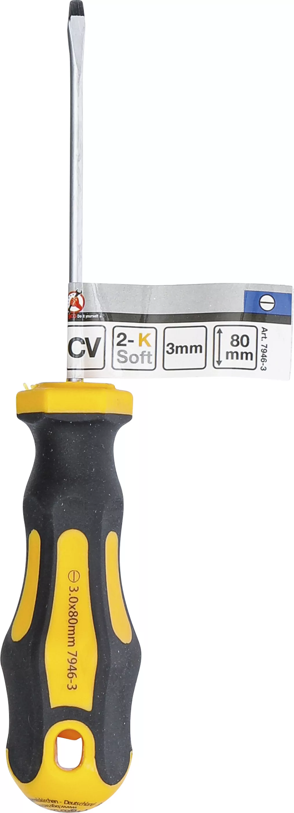 Schraubendreher | Schlitz 3 mm | Klingenlänge 80 mm