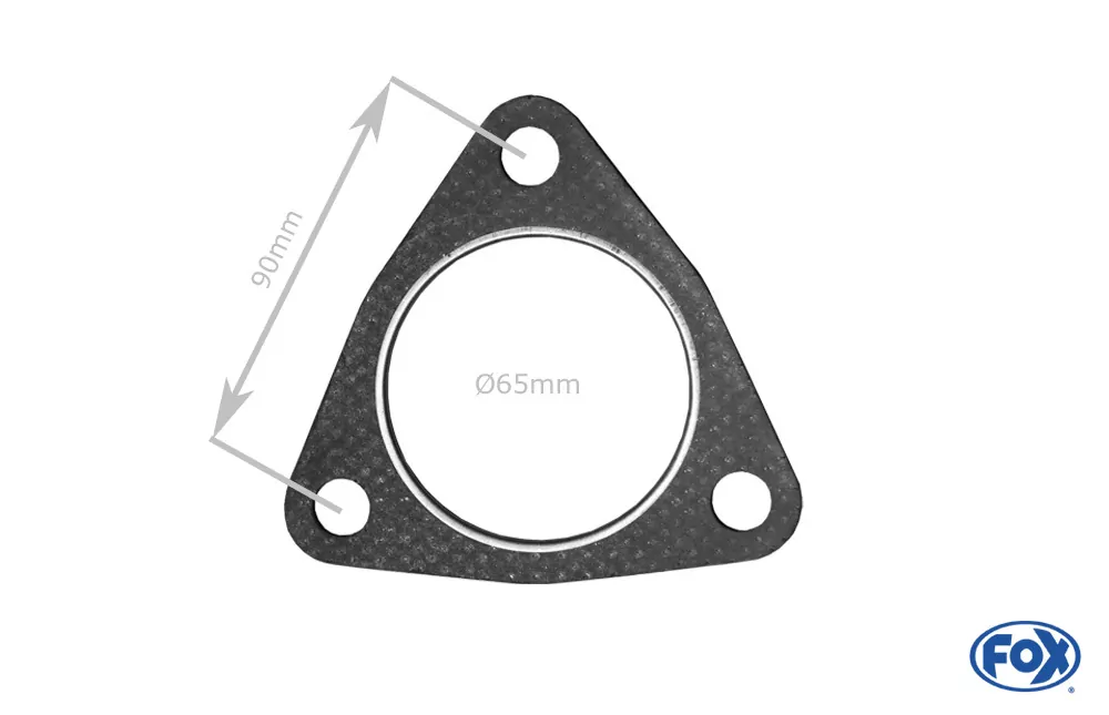 Flansch-Dichtung Nr. 3  Für 3-Loch-Flansch  Innenloch 65mm  Schraublocher 13mm