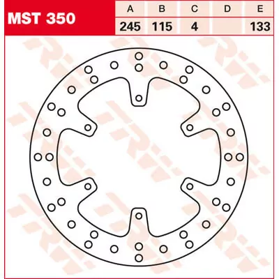 TRW Lucas Bremsscheibe MST350, starr mit ABE