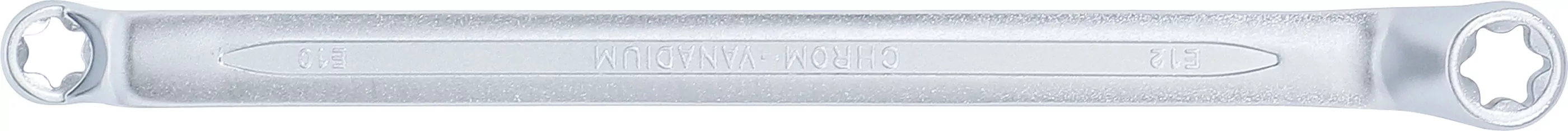 Doppel-Ringschlüssel mit E-Profil-Ringköpfen | gekröpft | SW E10 x E12