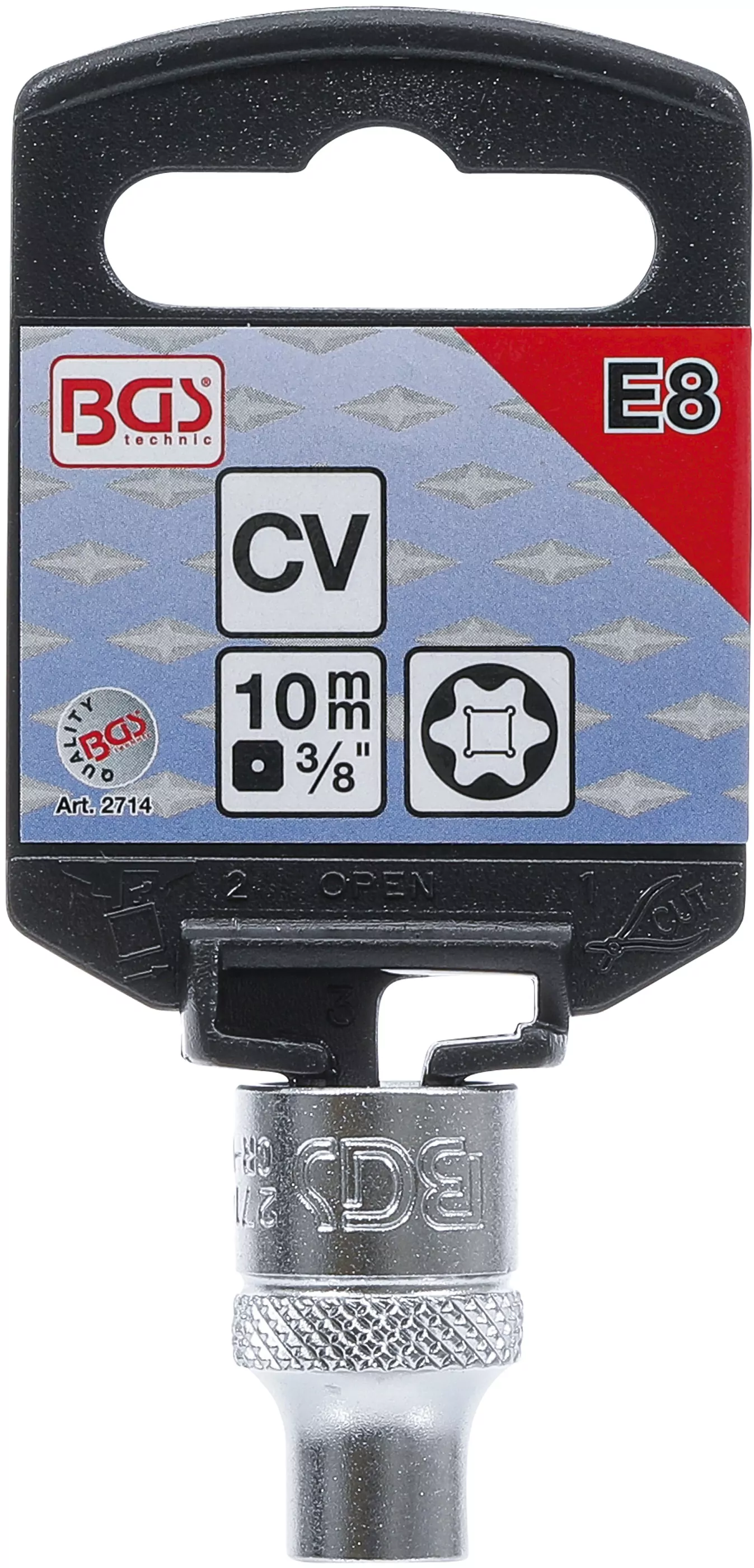 Steckschlüssel-Einsatz E-Profil | Antrieb Innenvierkant 10 mm (3/8") | SW E8