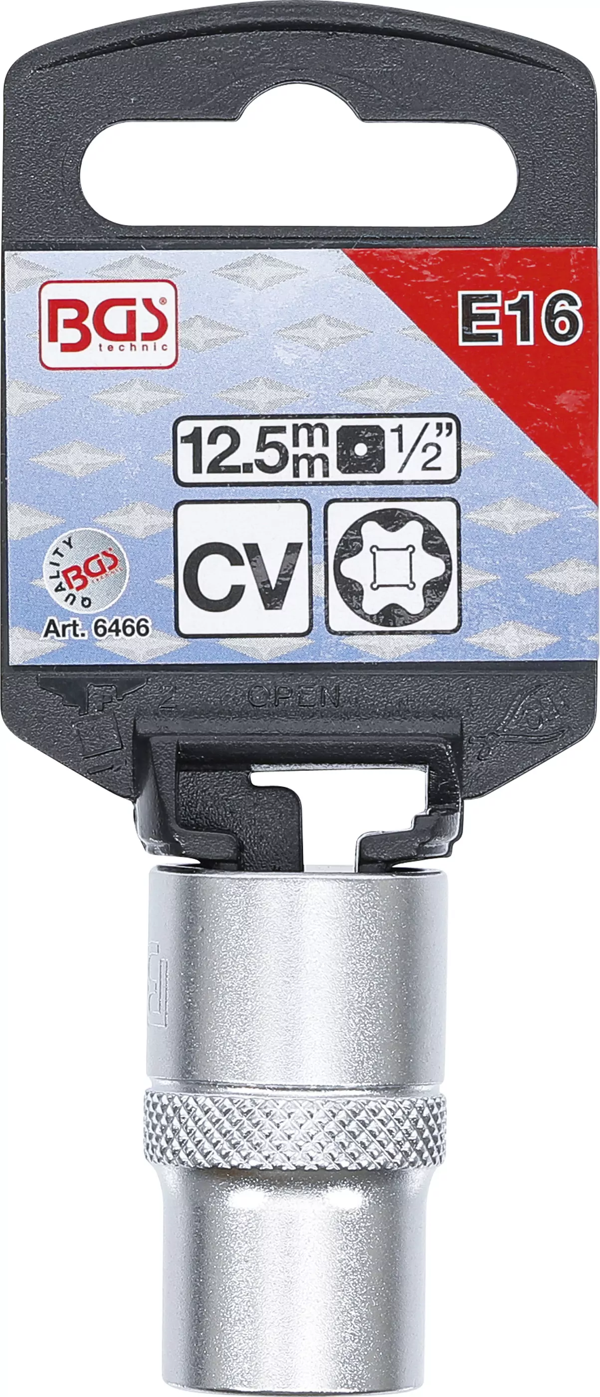 Steckschlüssel-Einsatz E-Profil | Antrieb Innenvierkant 12,5 mm (1/2") | SW E16