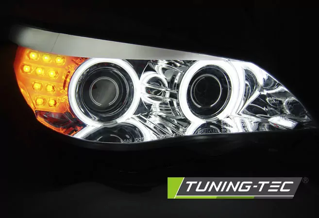 HEADLIGHTS ANGEL EYES CCFL CHROME LED INDICATOR fits BMW E60/E61 03-07  