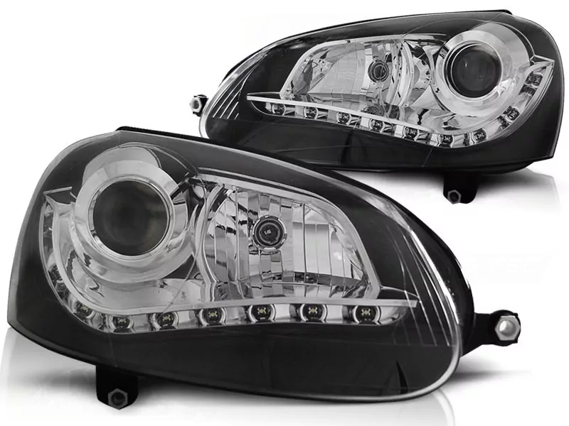 XENON HEADLIGHTS BLACK fits VW GOLF 5