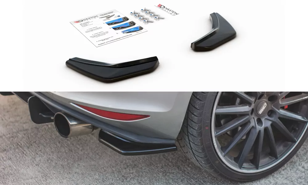 Heck Ansatz Flaps Diffusor Passend Für Diffusor V.2 Passend Für VW Golf 7 GTI  Schwarz Hochglanz Schwarz Hochglanz