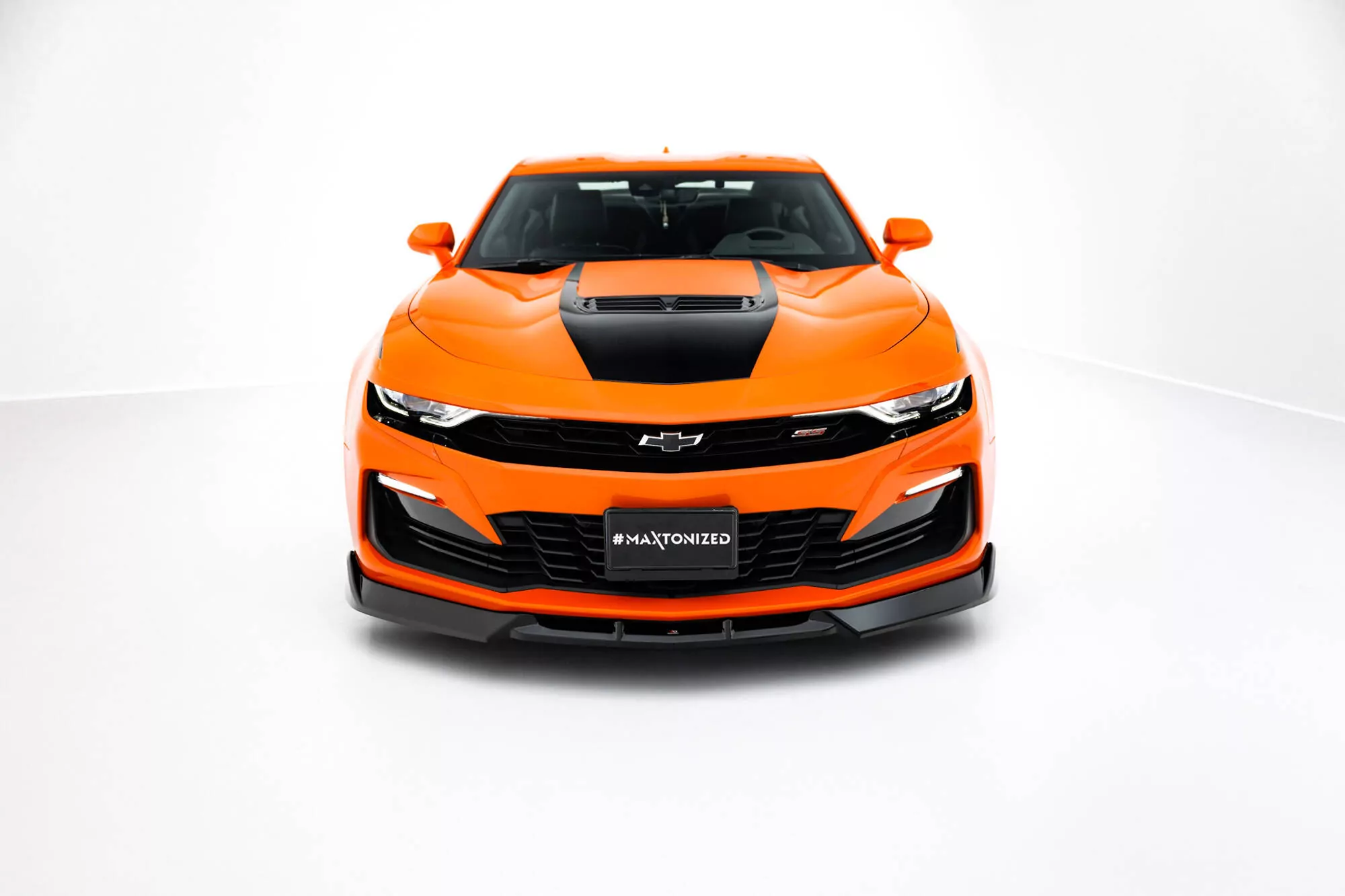 Front Ansatz V.2 Für Chevrolet Camaro SS Mk6 Facelift Schwarz Hochglanz