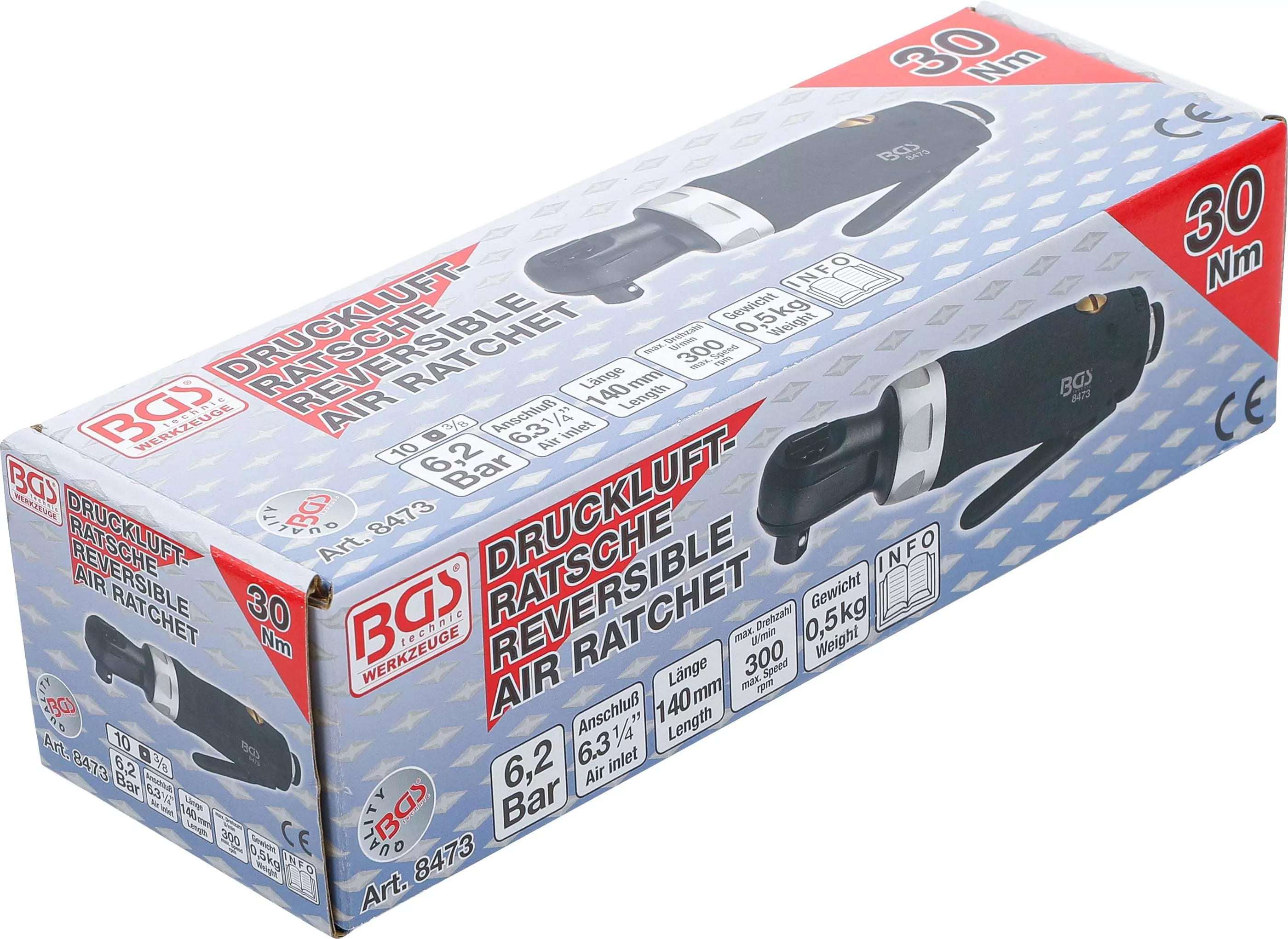 Druckluft-Ratschenschrauber | 10 mm (3/8") | 54 Nm | extra kurz